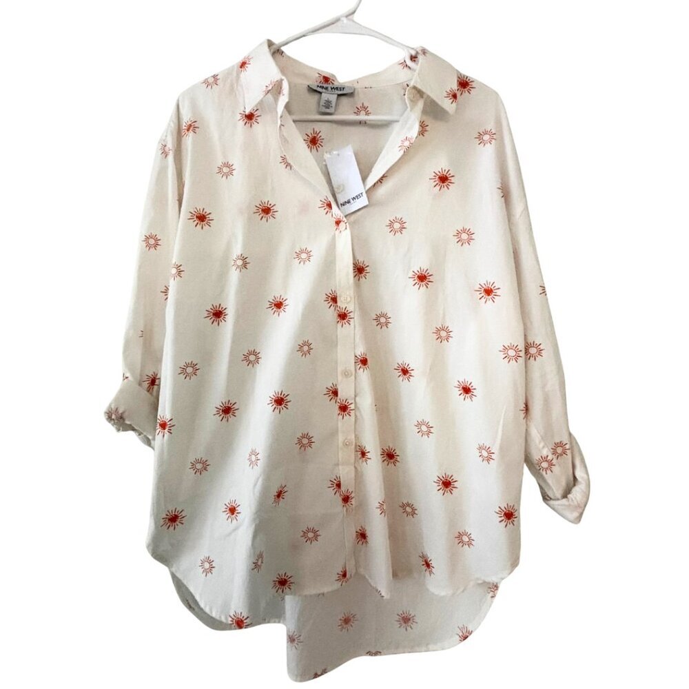 Nine West Button Down Shirt Size L - Sunsets Design